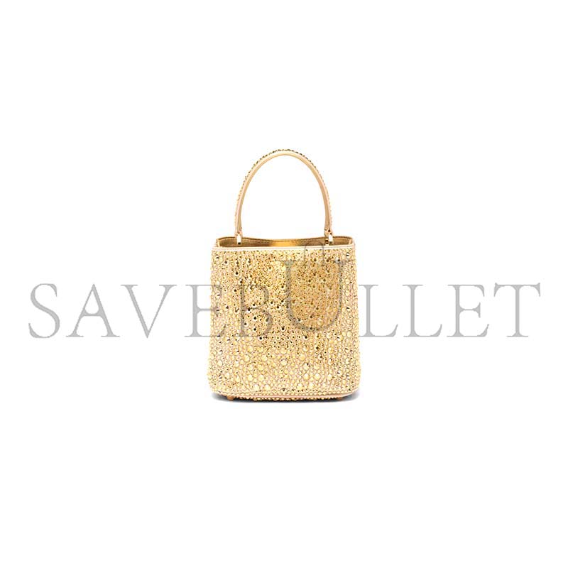 PRADA PANIER SATIN BAG WITH CRYSTALS 1BA373 (16*15*9.5cm) 